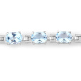 7.60 Carat Genuine Blue Topaz .925 Sterling Silver Bracelet