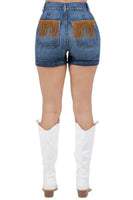 Willow Denim Fringe Short in Dark Wash