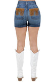 Willow Denim Fringe Short in Dark Wash