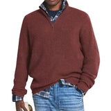 Foreign Trade Men's Business Casual Loose Zip Stand Collar Sweater