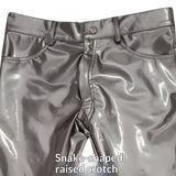 Mens Mirrored PU Latex Faux Leather Pants