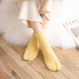 Women's Fleece-lined Thermal Winter Toe Socks Mid-calf Thick Warm