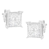 Sterling Silver 3/4 cttw Composite Diamond Stud Earrings (I-J, I2-I3)