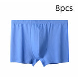 Men's High-waisted Pure Cotton Plus Size Loose Deep-crotch Cotton Breathable Boxer Shorts