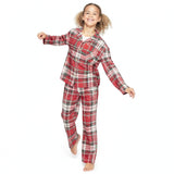 Justice Girls Christmas Pajama Set Sparkle Plaid Holiday, Size 8