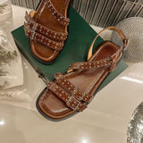 2023 Summer European Style Women's Leather Sandals
