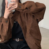 Autumn Winter Retro Warm Deerskin Velvet Double Zipper Coat Jacket