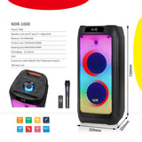 Portable Bluetooth Speaker With Dual 8-Inch Speakers