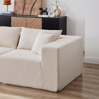 104-Inch Corduroy Modular L Shaped Sectional Sofa,Luxury Floor Couch Set,Upholstered Indoor Furniture,Foam-Filled Compressed Sofa for Living Room,Bedroom,4 PC Free Combination
