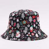 European And American Digital-print Bell-shaped Reindeer Bucket Hat