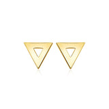 14k Yellow Gold Polished Open Triangle Post Earrings