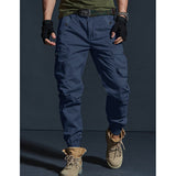 Mens Slim-fit Multi-pocket Work Trousers