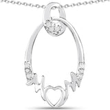 0.14 Carat Genuine White Diamond .925 Sterling Silver Pendant