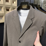 Lightly Mature-style Casual Mens Heavy Wool Suit For Spring And Autumn
