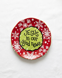 Carla Grogan Christmas Plate Set of Two Brings us Great Joy Is Our Good News
