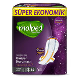 Molped Supernight Sanitary Pads for Nighttime Protection 14 Count