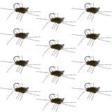 Barbless Pats Rubber Legs Tungsten Jig Dark Olive Euro Nymph 12 Flies #6