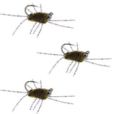3 Pack Pat's Rubber Legs Tungsten Jigged Dark Olive Euro Nymph Size 6