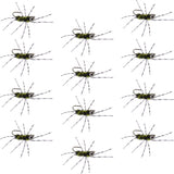 Pat's Rubber Legs Tungsten Jig Black/Olive Euro Nymph 12 Flies Size 6