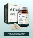 HHS A Plus L-Carnitine Lepidium Herbal Capsules | Natural Support with Ginger, Garcinia & Maca