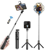 Portable Bluetooth Selfie Tripod Retractable Multifunctional Phone Holde With Selfie light Wireless Remote Bracket Shutter