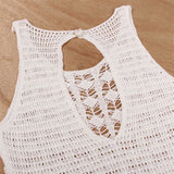S- XL Sexy Hollow Out Fringe Tassel Knitted Crochet Tunic Beach Cover Up Cover-ups Beach Dress Beach Wear Beachwear Female V3800