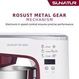 SUNATUR 5.5L Stand Mixer 1300w Planetary food Processor Timed dough kneader electric kitchen blender cream whipper Filling Mixer