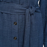 DKNY Womens Long Sleeve Collared Tie Midi Shirtdress