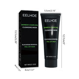 Eelhoe Bamboo Charcoal Blackhead Remover Face Mask Deep Cleansing Pores Shrink Nourishing Acne Treatment Face Peel Off Mask