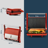Suslas Cooking 1000W Panini Press Grill Nonstick Plates 2 Slice