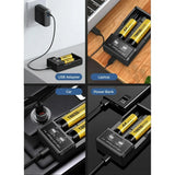 For 18650 3.7V Rechargeable Lithium Battery For 1.2V NI-MH AA / AAA Battery USB LCD Battery Smart Charger 1 / 2 /4 Slots