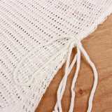 S- XL Sexy Hollow Out Fringe Tassel Knitted Crochet Tunic Beach Cover Up Cover-ups Beach Dress Beach Wear Beachwear Female V3800