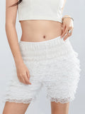 Fashion Women Ladies Solid Lace Frilly Ruffle Knicker Underwear Short Pants Safety Shorts