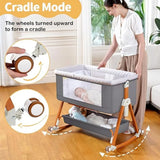 Portable Baby Bassinet 3-In-1 Foldable Crib With Rocking