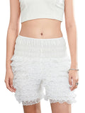 Fashion Women Ladies Solid Lace Frilly Ruffle Knicker Underwear Short Pants Safety Shorts