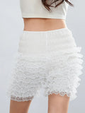 Fashion Women Ladies Solid Lace Frilly Ruffle Knicker Underwear Short Pants Safety Shorts