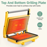 Suslas Cooking 1000W Panini Press Grill Nonstick Plates 2 Slice