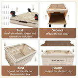 360 Degree Rotating Foldable Storage Cart With Silent Wheels