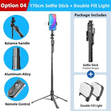 Roreta K28 Long Wireless Selfie Stick Tripod Stand Foldable Monopod With Remote shutter For Smartphones TIKTOK Shooting Live