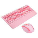 Everest Wireless Keyboard and Mouse Set - 2.4Ghz Wireless Combo, TR Layout Keyboard, 1600 DPI Mouse, Ergonomic Wrist Rest - Everest Renkli Tuşlu Pembe Kablosuz Q Multimedia Klavye + Mouse Set