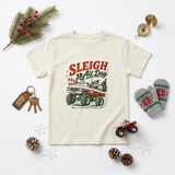 SLEIGH ALL DAY TODDLER CHRISTMAS MONSTER TRUCK TEE - BEIGE