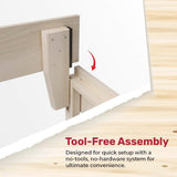 King size Solid Wood Heavy Duty Platform Bed Frame in Off-White - Made In USA