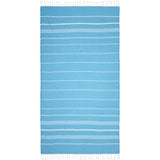 Eklips Turquoise Striped Turkish Towel Peshtamal: Lightweight, Quick Dry, Compact Beach, Bath & Travel Hammam Towel