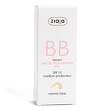 Ziaja Natural BB Cream SPF 15: Hydrating Light Coverage for Dry & Sensitive Skin - Vegan Formula with Hyaluronic Acid