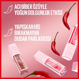 Maybelline New York Lifter Plump Lip Gloss 006 Hot Chili - Instantly Plumps Lips, Long-Lasting Effect, Non-Sticky