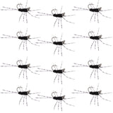 Barbless Pats Rubber Legs Tungsten Jig Black Euro Nymph 12 Flies #6