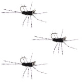 3 Pack Pat's Rubber Legs Tungsten Jigged Black Euro Nymph Size 6
