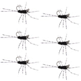 Barbless Pat's Rubber Legs Tungsten Bead Jig Black Euro Nymph 6 Flies #6