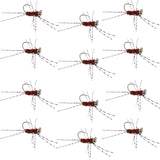 Barbless Pats Rubber Legs Tungsten Jig Brown Euro Nymph 12 Flies #6
