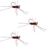3 Pack Pat's Rubber Legs Tungsten Jigged Brown Euro Nymph Size 6